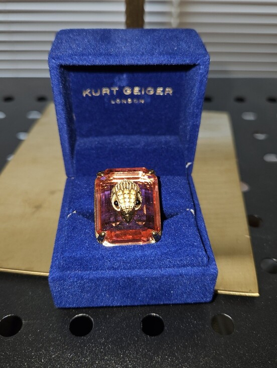 Kurt Geiger Jewelry - Kurt Geiger Pink Crystal Statement Ring- 8.5